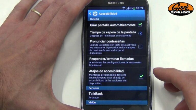 Como desactivar sistema para ciegos en android