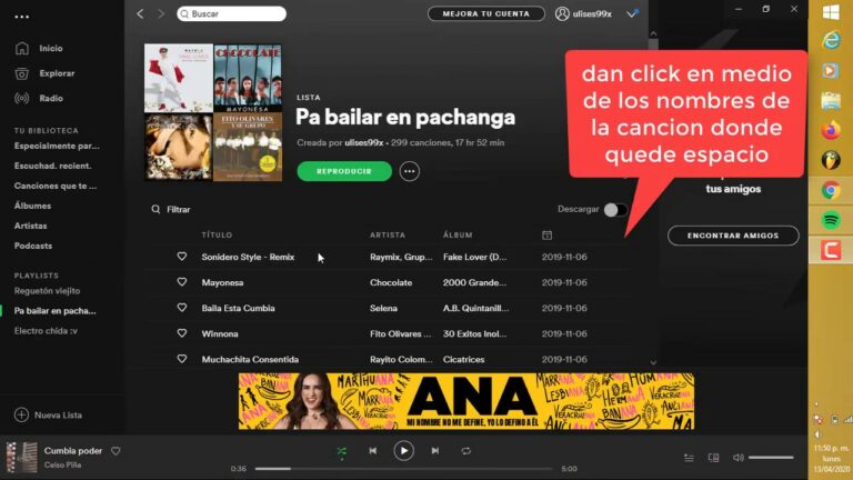 Como copiar las canciones de una playlist en spotify