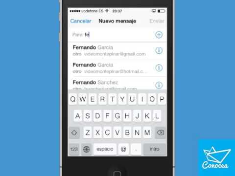Como enviar un correo electronico desde el movil iphone