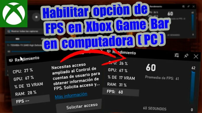 Como activar los fps en xbox game bar