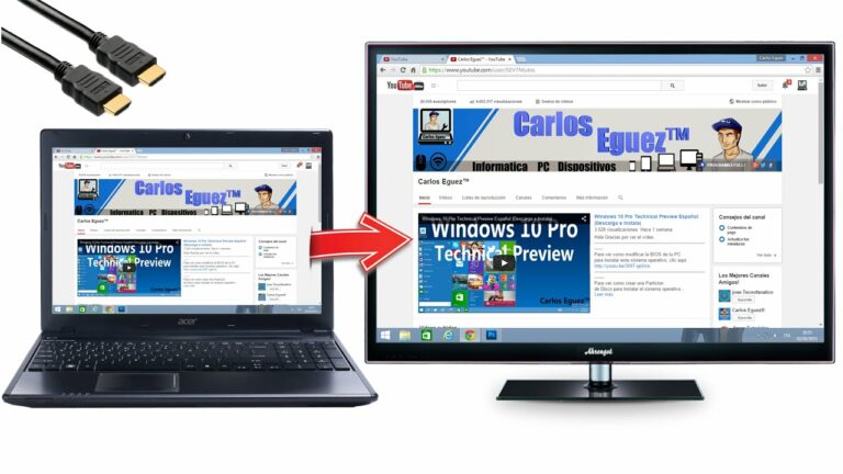 Como conectar cable hdmi de pc a tv