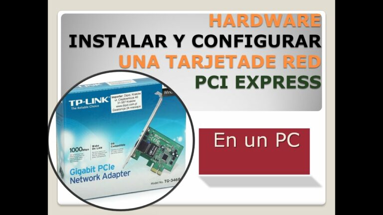 Como instalar una tarjeta de red pci express