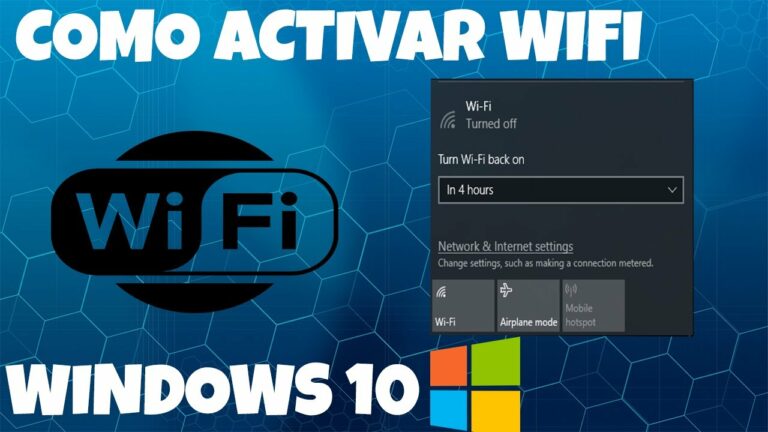 Como activar wifi en windows 10